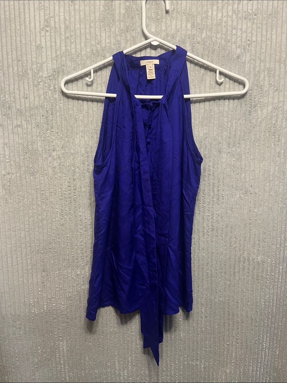 J.Crew Purple  Sleeveless Tie-Neck Camisole 100% Silk 00